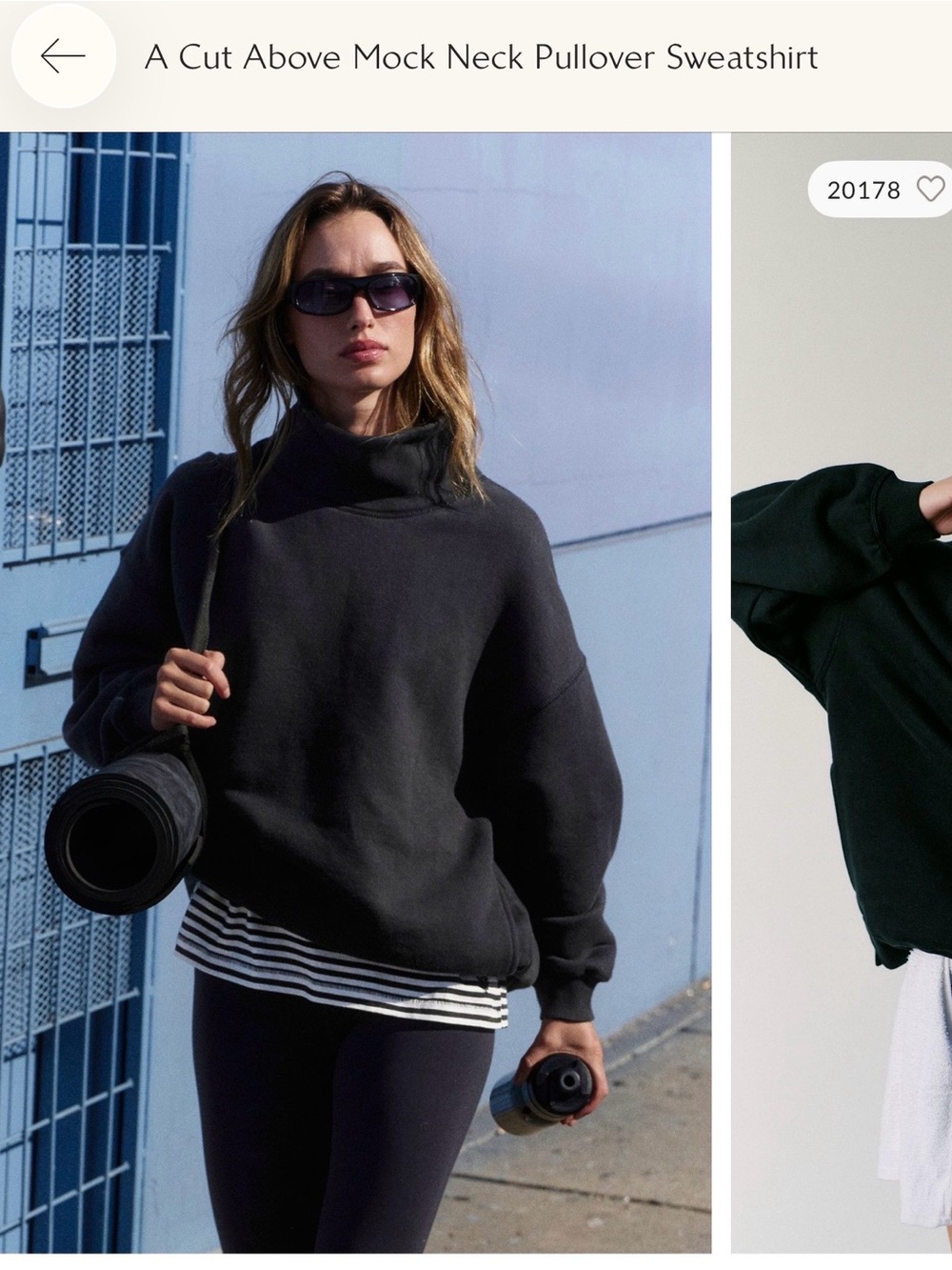 Free People Black Mock Neck Pullover Sweatshirt Black Large NWT